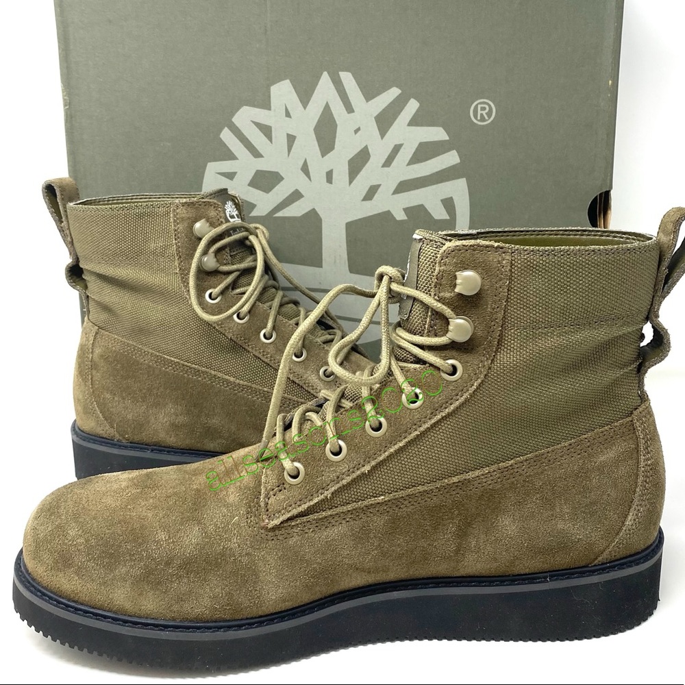 Timberland 6”Prm Vibram WP Mid Men Boot Green Sued - Picture 11 of 12